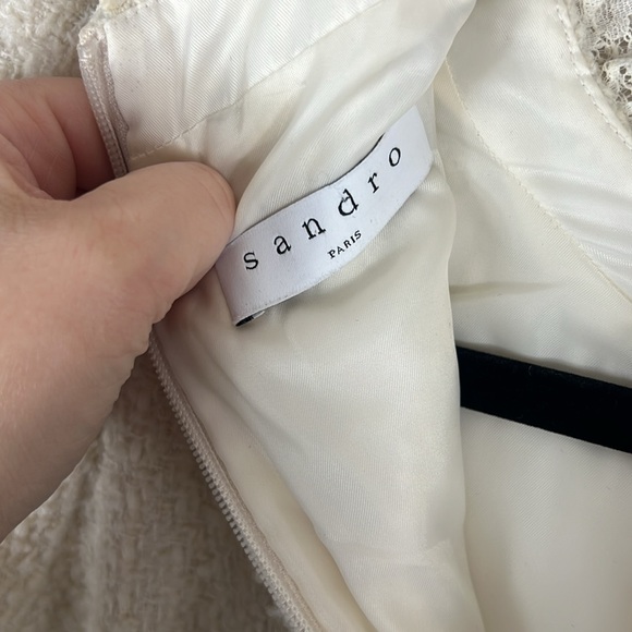 Sandro Paris Arielle Off-White Tweed Mini Dress - Picture 7 of 13